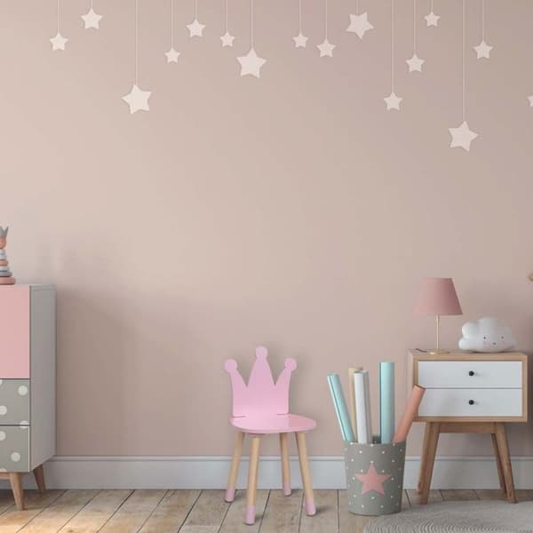 Barnstol - Home Deco Kids - HD6922 - Rosa och beige - Furu & MDF - 28 x 27 x 54 cm