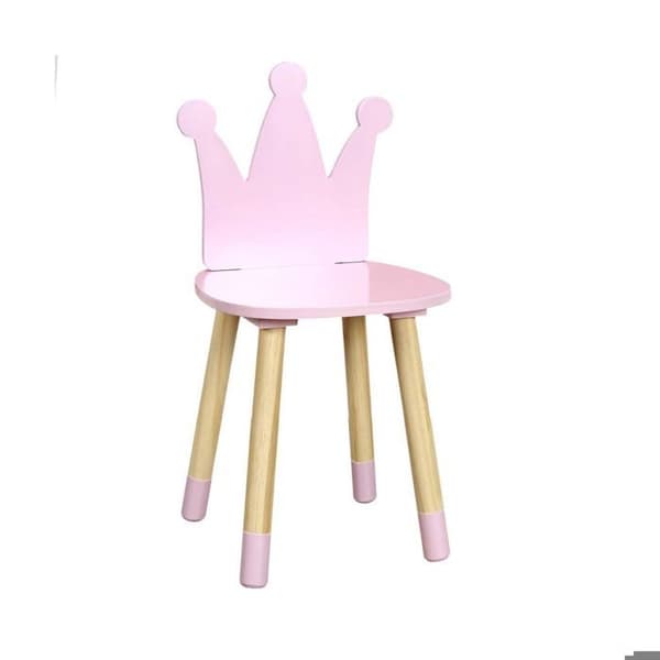 Barnstol - Home Deco Kids - HD6922 - Rosa och beige - Furu & MDF - 28 x 27 x 54 cm
