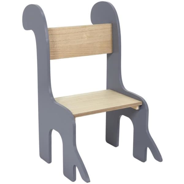 Home Deco Kids HD7476 Barnstol Dinosaurie Grå och beige Trä H60 x 33 x 49,5 cm
