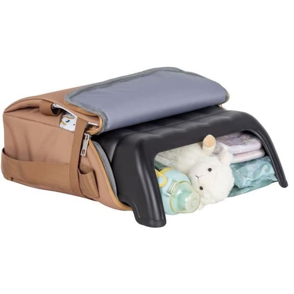 Rehausseur nomade - TINEO - 30 x 28 x 13 cm - Ultra kompakt - Kamelfärgad / Nallebjörnar