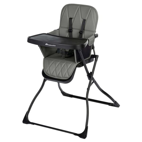 BEBECONFORT LILY Hög stol för barn, ultra kompakt och lätt, optimal komfort, från 6 månader till 3 år, upp till 15 kg, Mineral Gray