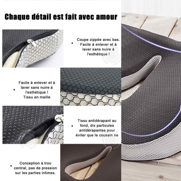 INN Coccyx Kudde 40x38x10cm Andas Design Ergonomi Kudde Stol Office Memory Foam Stol Kudde