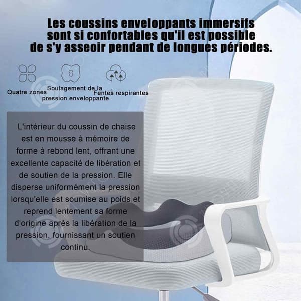 INN Stolsdyna 43x36x7/11 cm ergonomisk design för bekväm sittande kontorsstolsdyna gjord av memory foam