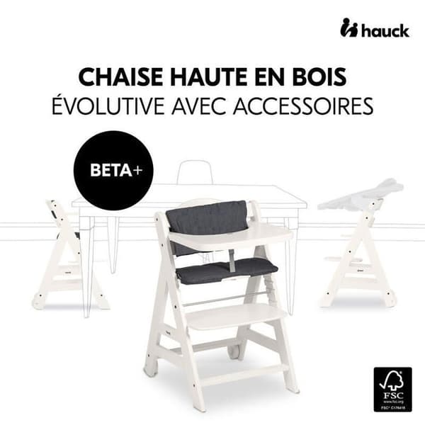 HAUCK - Beta+ barnstol med tillbehör - Vit