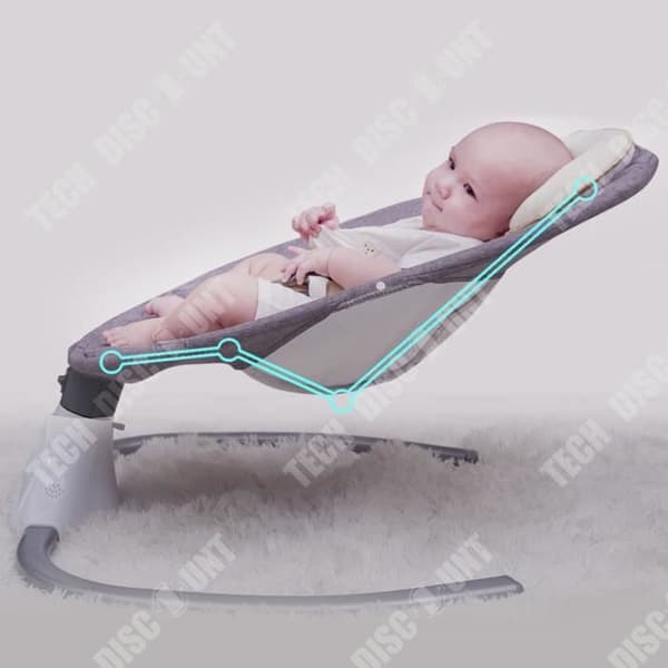 TD® Baby elektrisk gungstol komfortstol en knapplås lätt att ta bort och tvätta installation säng spjälsäng sim