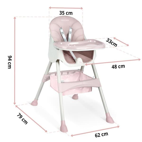 Milo rosa hög stol med bord