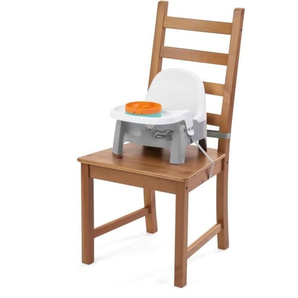 Lärande matstol - INGENUITY - Twist & Dine tallrik - Höjare - Barn från 6 månader till 3 år - Orange och blå