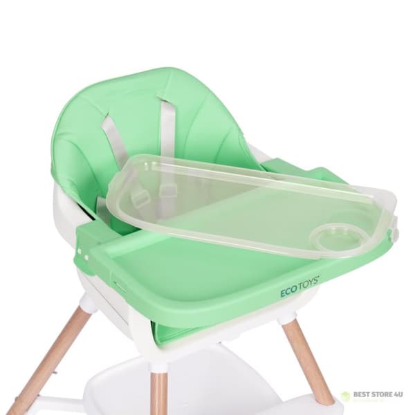 Babymatningsstol 2i1 grön ECOTOYS