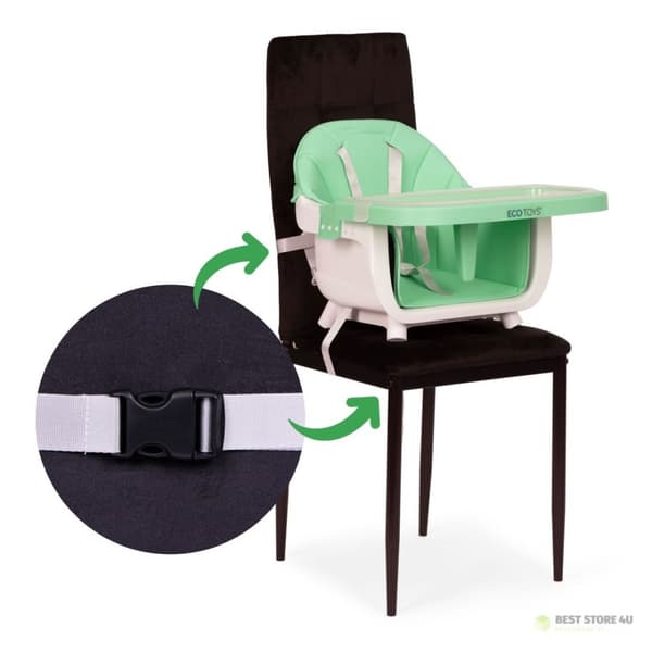 Babymatningsstol 2i1 grön ECOTOYS