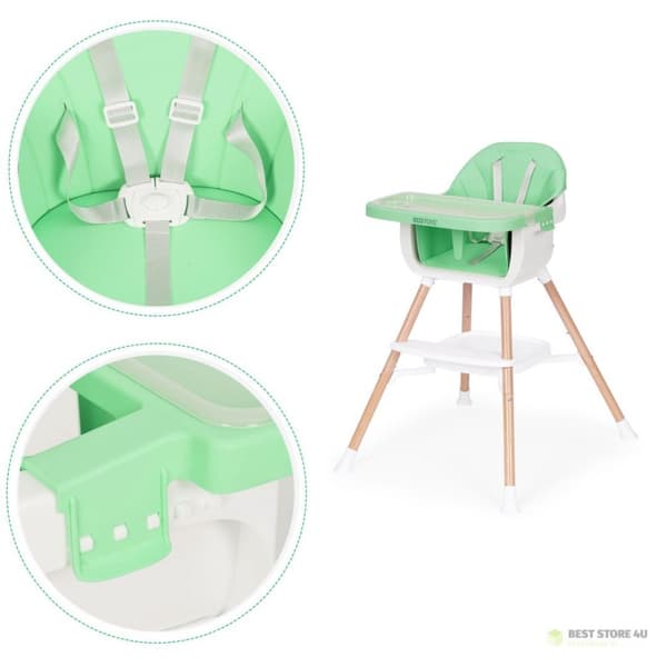 Babymatningsstol 2i1 grön ECOTOYS