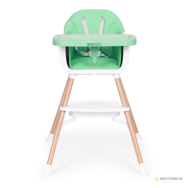 Babymatningsstol 2i1 grön ECOTOYS