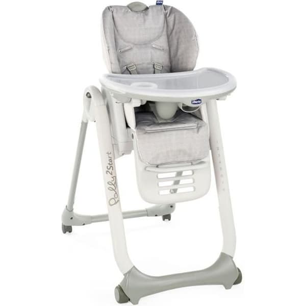 CHICCO barnstol Polly 2 Start - 4 hjul lyckligt silver