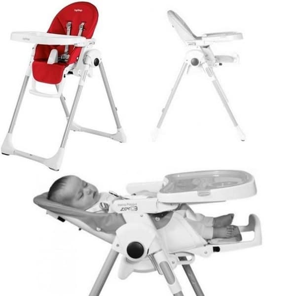 PEG PEREGO Barnstol i flera lägen Prima Pappa Follow Me Fragola - Röd