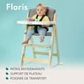 Miniatyrbild 2 av 4: Lionelo Floris Barnstol i trä för bebisar upp till 40 kg, Grå