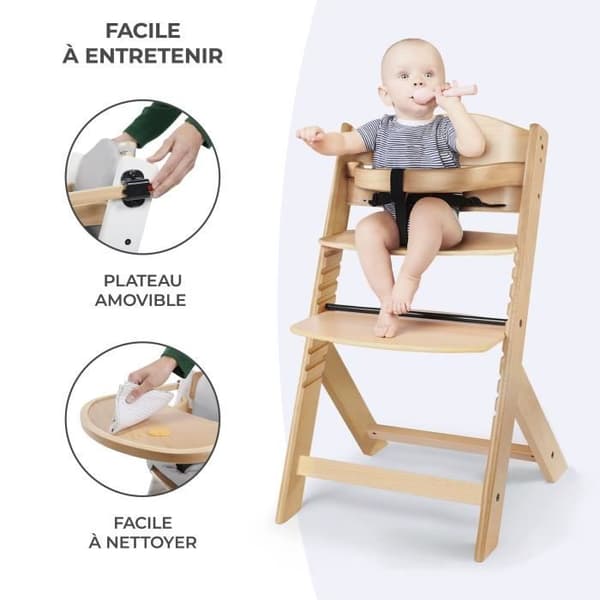 Kinderkraft 3-i-1 barnstol ENOCK - skalbar och ergonomisk - Vit