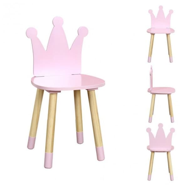 Krona stol - Barn - 28 x 28 cm x H 54 cm - Rosa