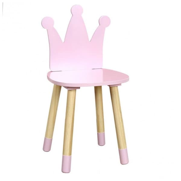 Krona stol - Barn - 28 x 28 cm x H 54 cm - Rosa