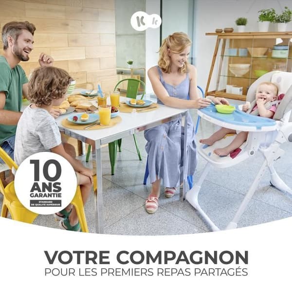 YUMMY barnstol - KINDERKRAFT - Flerfärgad - Justerbar - Avtagbar hylla - Hjul