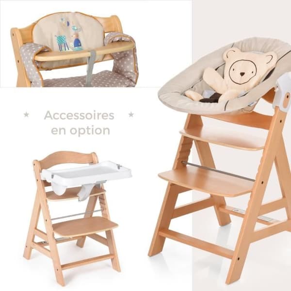 HAUCK Highchair Wooden Baby Evolutionary Alpha + / grey