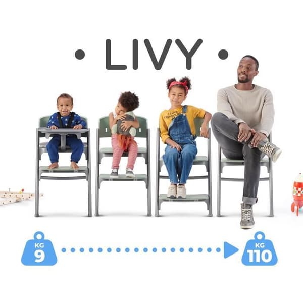 LIVY evolving barnstol - KINDERKRAFT - Rosa - Upp till 110 kg - Multifunktionell