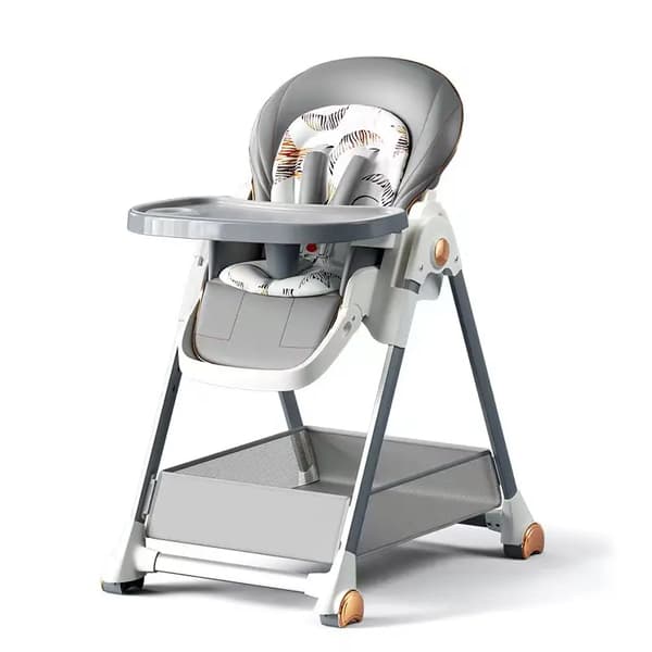 Babystol, Justerbara positioner, Lätt att rengöra,820-GRÅ