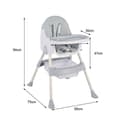 Miniatyrbild 4 av 6: K IKIDO Hög stol för baby 2 i 1 - K IKIDO - Utvecklingsbar - Fällbar - Justerbar - Från 6 månader till 3 år (15KG) - grå