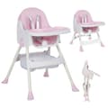 Miniatyrbild 1 av 6: K IKIDO Hög stol för baby, Evolutiv hög stol, Från 6 månader till 3 år, 2-i-1 stol med 5-punkts sele, rosa