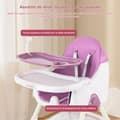 Miniatyrbild 5 av 5: K IKIDO Hög stol för baby 2 i 1, justerbar hopfällbar hög stol med matbord - Från 6 månader till 3 år - Lila