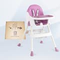 Miniatyrbild 2 av 5: K IKIDO Hög stol för baby 2 i 1, justerbar hopfällbar hög stol med matbord - Från 6 månader till 3 år - Lila
