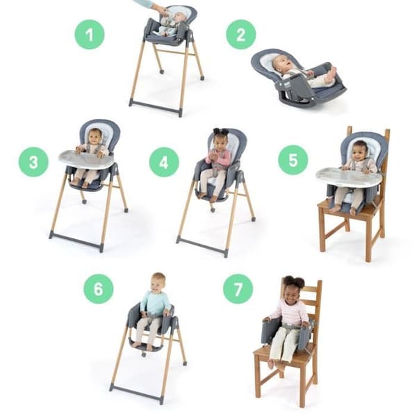 INGENUITY 7-i-1 barnstol från födseln till 5 år Korrekt positionering - Chambray - Babysitter, Bältesstol, Sittdel