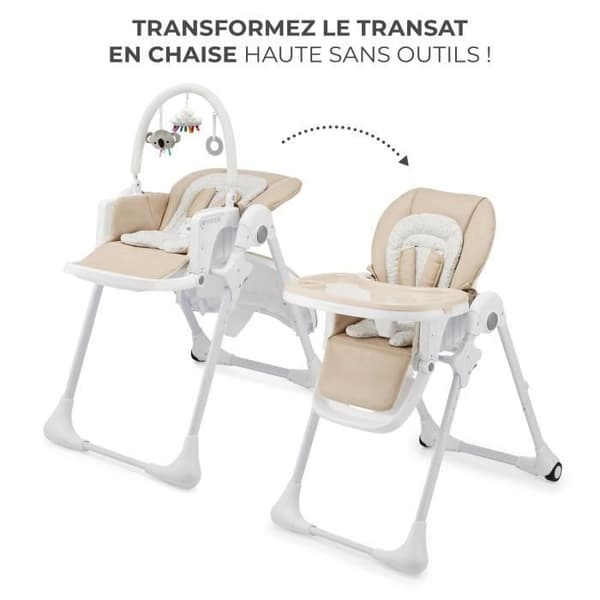KINDERKRAFT - Hög stol Tummie - Beige