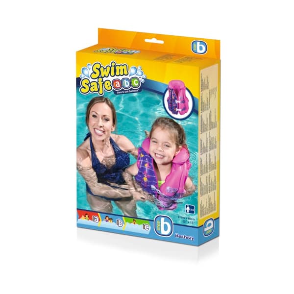 Swim Safe Uppblåsbar Väst Deluxe (tyg foder) 3-6 år, sjöjungfru