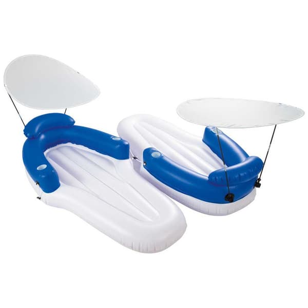 Bestway Uppblåsbar Fåtölj-solstol Coolerz The Fun Vit 198 x 104 cm