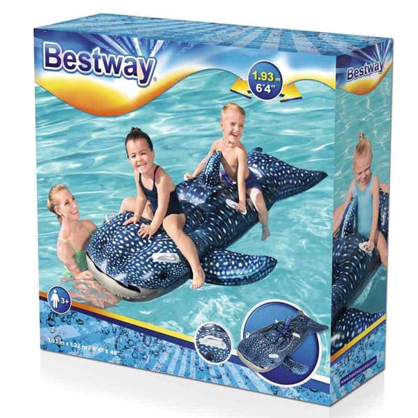 Bestway Whale Shark Pool Luftmadrasser Blå 193 x 122 cm
