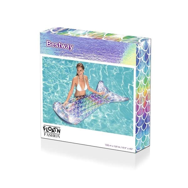Bestway Mermaid Tail Luftmadras Til Pool Flerfarvet 193 x 101 cm