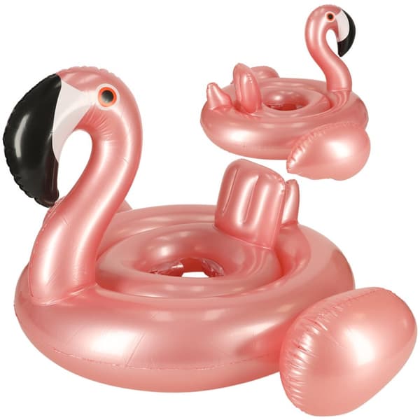 Babysvømmering, børnepontonring med flamingosæde, max 20 kg, 1-3 år gammel