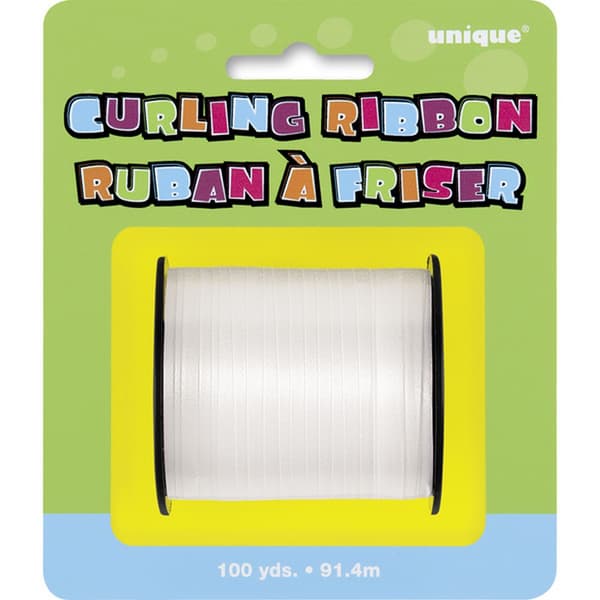Unique Party Curling Ribbon Roll (100 yard) White 100 Yards