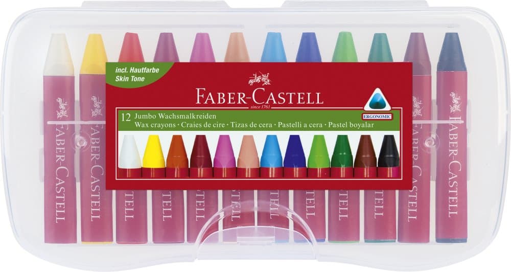 Vaxkritor Jumbo Pappetui 12-pack Faber-Castell