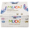 Miniatyrbillede 3 af 3: Mucki Fingermaling, metallic blå, metal guld, metallic rosa, metal sølv, 4x150 ml/ 1 pk.