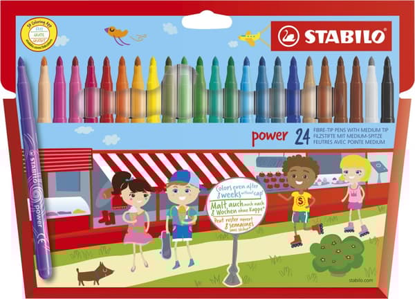 Tuschpenna Power barn 24-pack STABILO