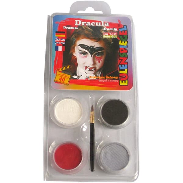 Eulenspiegel Ansiktsmaling - sminkesett, dracula, ass. farger, 1 sett