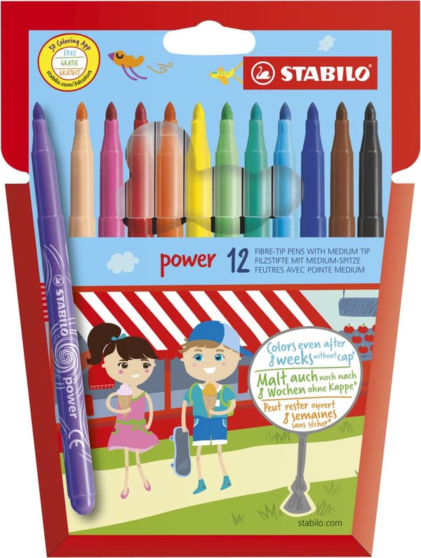 Tuschpenna Power barn 12-pack STABILO