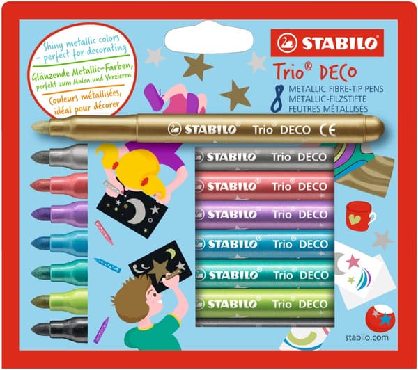 Tuschpennor Trio Deco Metallic 8-pack STABILO