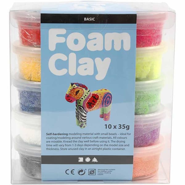 Foam Clay® , ass. farger, 10x35 g/ 1 pk.