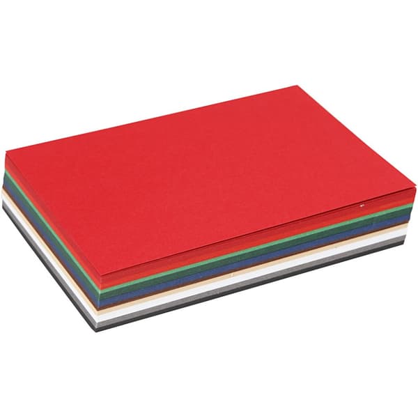 Julekartong, A6, ark 105x148 mm, 180 g, ass. farger, 120 ass. ark/ 1 pk.