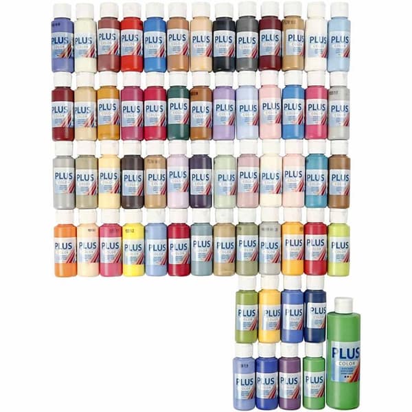 Plus Color Hobbymaling, ass. farger, 60x60 ml/ 1 pk.