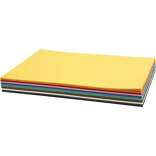 Kulørt karton, A4, 210x297 mm, 180 g, ass. farver, 12x10 ark/ 1 pk.