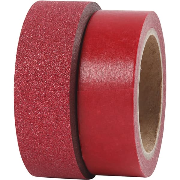 Designtape, B: 15 mm, rød, 2 rl./ 1 pk.