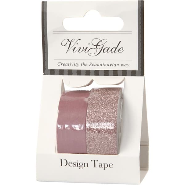 Designtape, B: 15 mm, rød, 2 rl./ 1 pk.