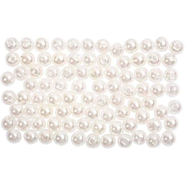 Voksperler, dia. 4 mm, hullstr. 0,7 mm, 150 stk., perlemor